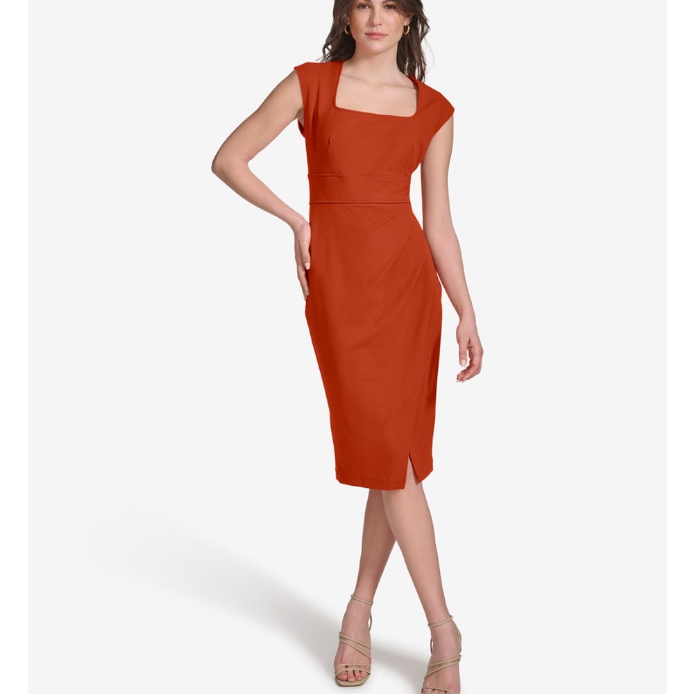 Calvin Klein Orange Midi Dress